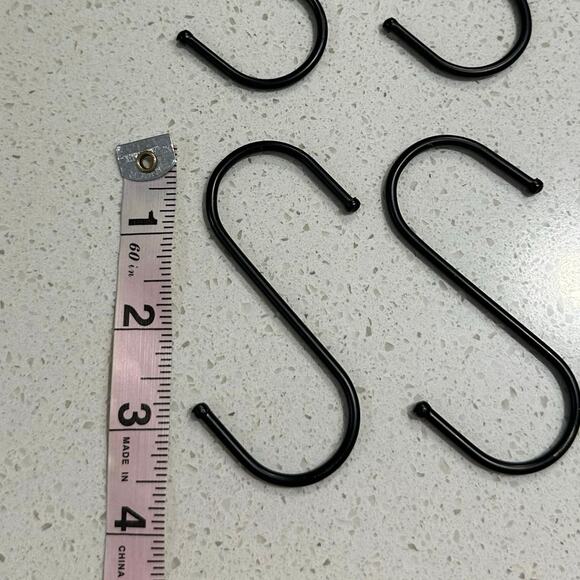 Black Steel Hanging Hooks for Closet or Kitchen - Picture 2 of 3